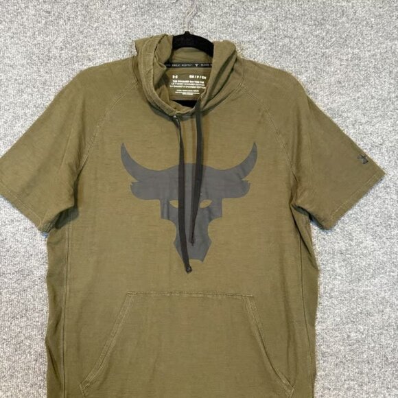 Under Armour Project Rock Shirt Mens Small Green Short Sleeve Charged Cotton Tee - Picture 1 of 1